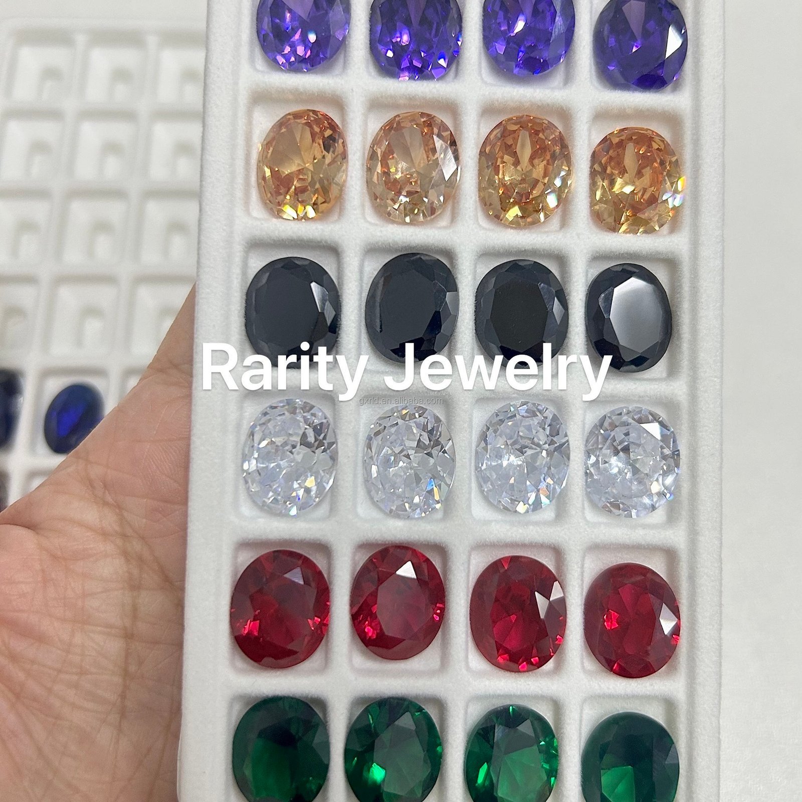 high quality 100pcs big oval cut cubic zirconia loose gemstones colorful stone varying sizes for crafting and jewelry making