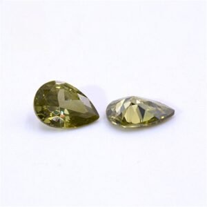 2x3mm to 5x7mm Tear Drop Cut Peridot/Olive Color Cubic Zirconia Synthetic Gemstone Synthetic Faceted Cut Pear Shape CZ Stones
