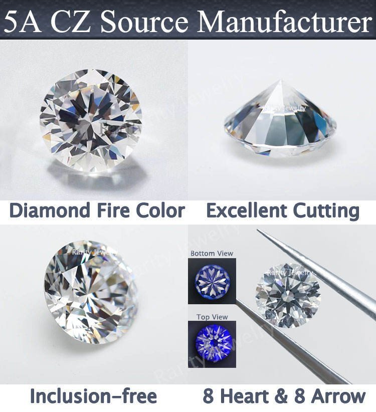 4mm 5mm with hole round brilliant cut aaaaa high quality transparent color zircon gems white loose cz zircon stone with holes