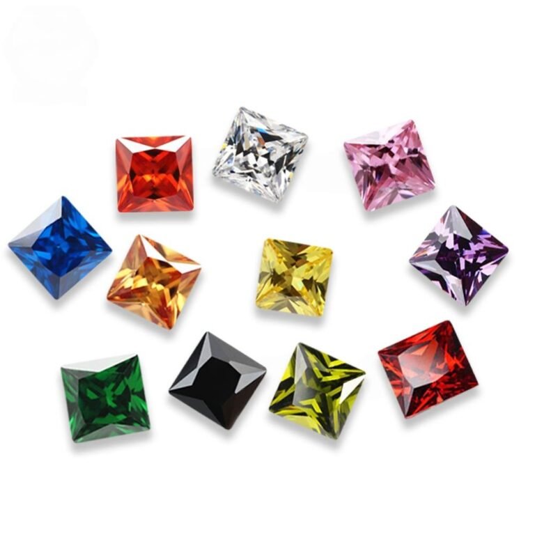 rarity 2x2mm to 7x7mm princess cut cubic zirconia garnet square loose gemstones cz stone for jewelry making