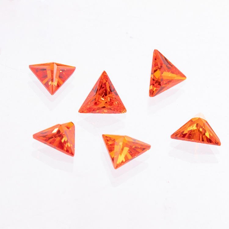rarity factory directsale wholesale fat triangle orange loose gemstones triangle cz loose stones cubic zirconia price