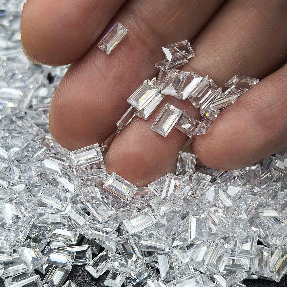 baguette cut cz aaa quality rectagon cut cubic zirconia synthetic rectangle shape loose small gemstones