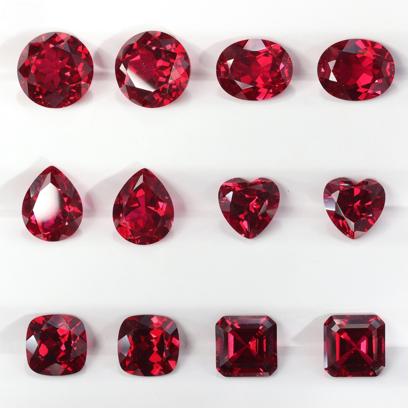 wholesale price multi shape synthetic corundum gemstones multi size 8# dark red loose corundum stone ruby for jewelry making