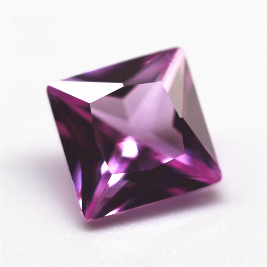 3*3 10*10mm square shape princess cut 2# pink ruby corundum loose gemstone square cut synthetic 2# pink sapphire corundum stones