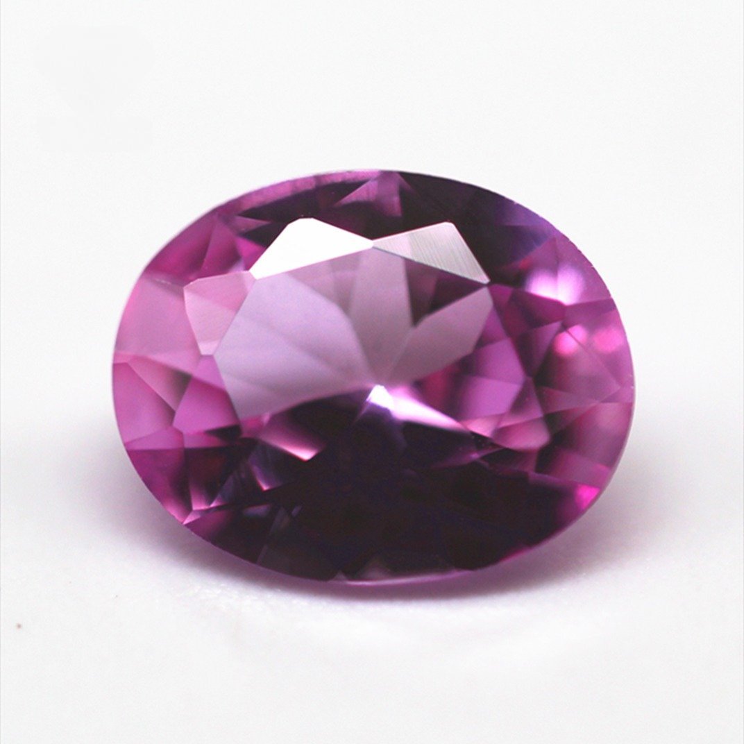 3*5mm 10*14mm machine cut oval cut 2# pink ruby corundum loose gemstone oval shape synthetic 2# pink sapphire corundum gemstones