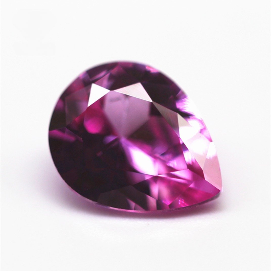 3*5mm 10*14mm faceted cut pear cut 2# pink ruby corundum loose gemstone pear shape synthetic 2# pink corundum sapphire gemstones