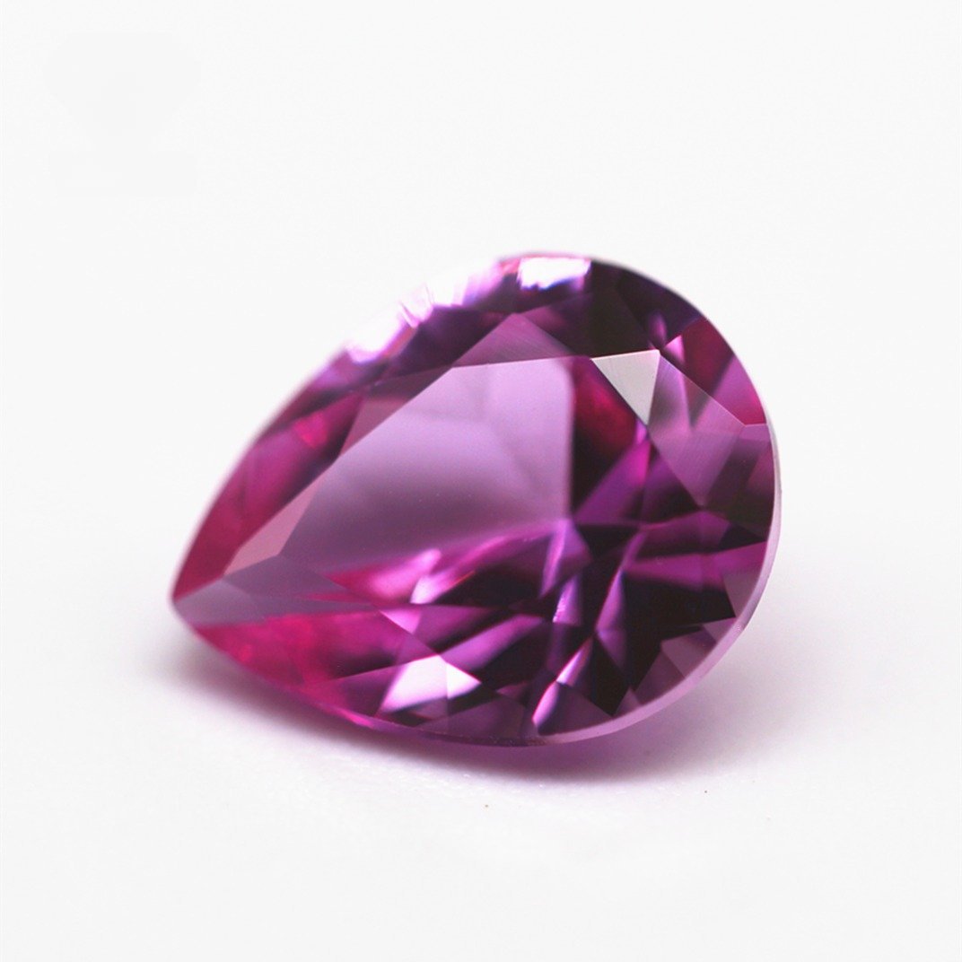 3*5mm 10*14mm faceted cut pear cut 2# pink ruby corundum loose gemstone pear shape synthetic 2# pink corundum sapphire gemstones
