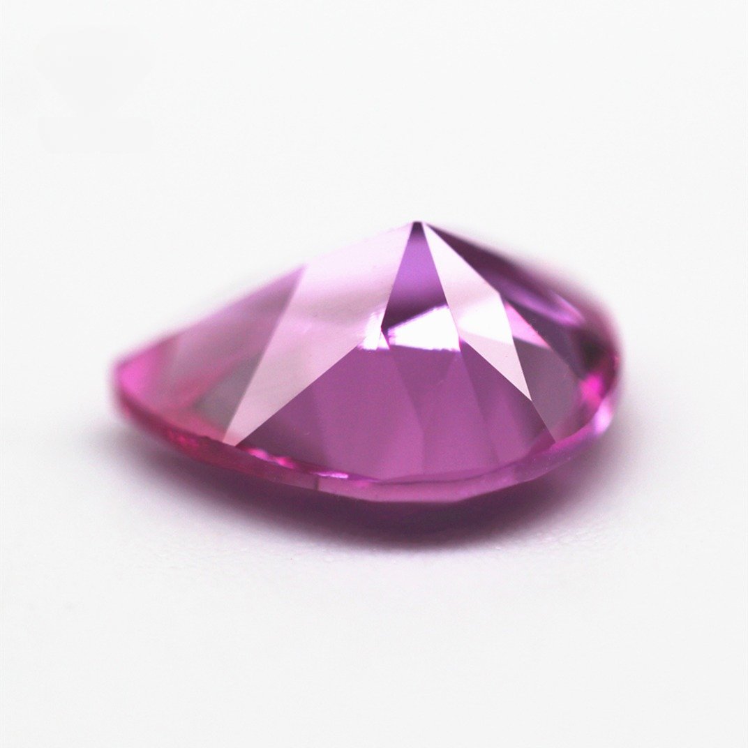 3*5mm 10*14mm faceted cut pear cut 2# pink ruby corundum loose gemstone pear shape synthetic 2# pink corundum sapphire gemstones