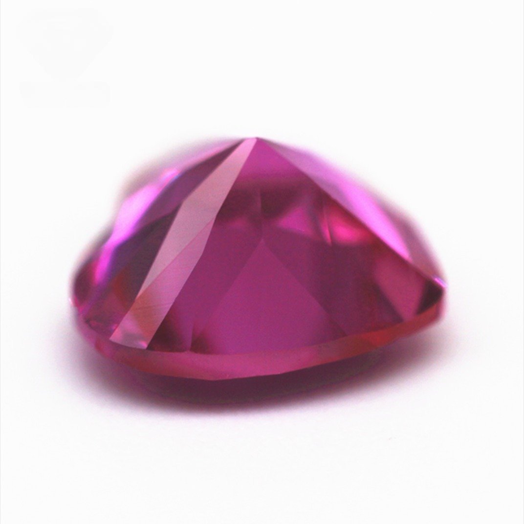 wuzhou gemstones sale diamond cut heart cut 3# ruby corundum loose gemstones heart shape synthetic 3# ruby red corundum stones
