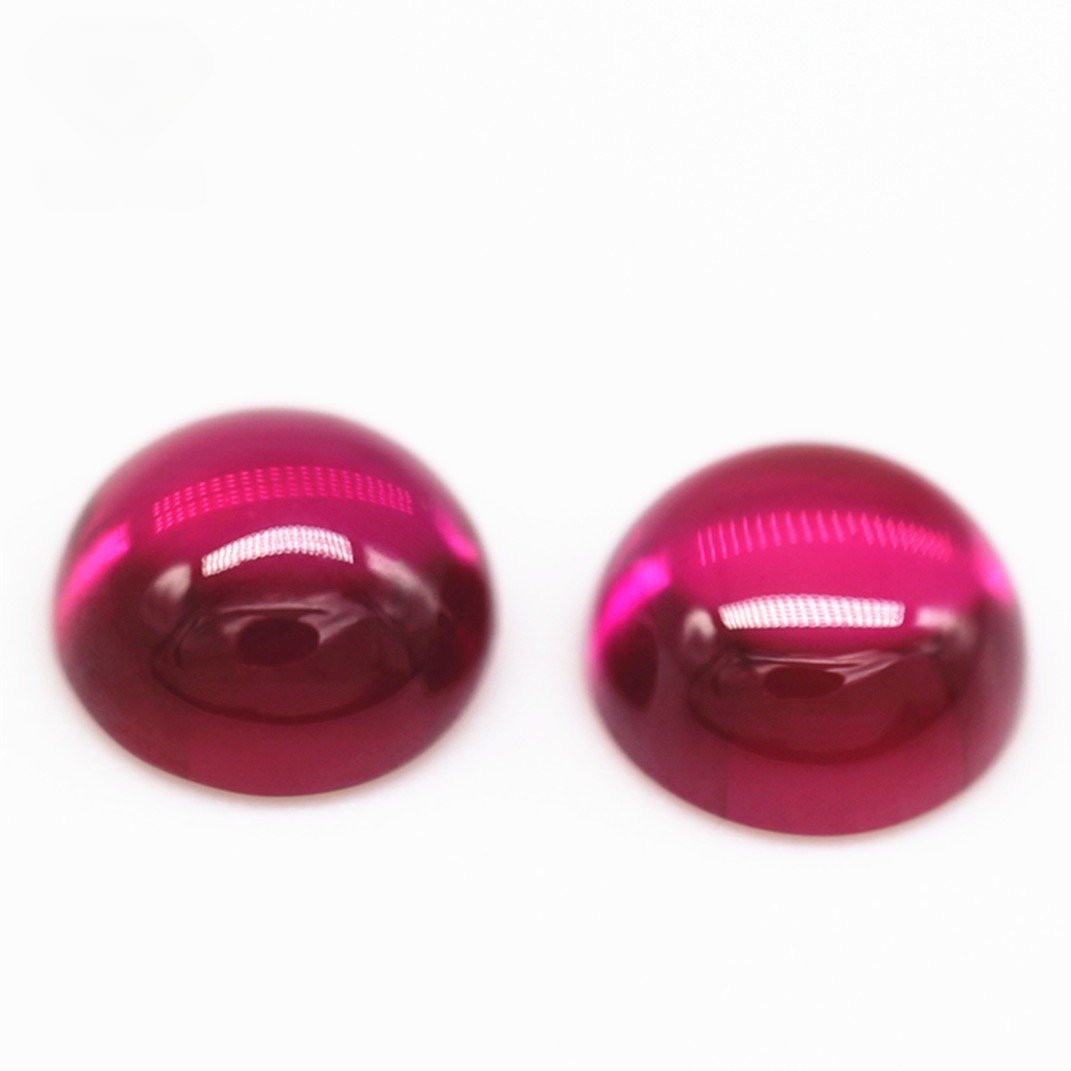 3.0 12mm round flatback cabochon cut 5# ruby corundum loose gemstones round cabochon synthetic 5# red corundum sapphire gemstone