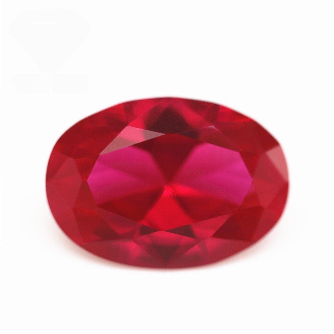 3*5mm 10*14mm machine cut oval cut 5# ruby corundum loose gemstones oval shape synthetic 5# red corundum sapphire gemstones