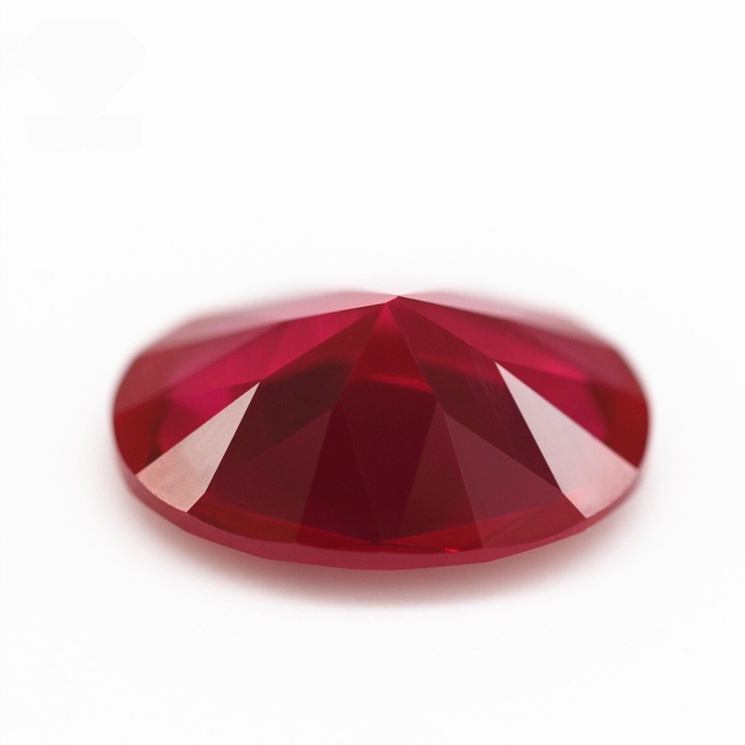 3*5mm 10*14mm machine cut oval cut 5# ruby corundum loose gemstones oval shape synthetic 5# red corundum sapphire gemstones