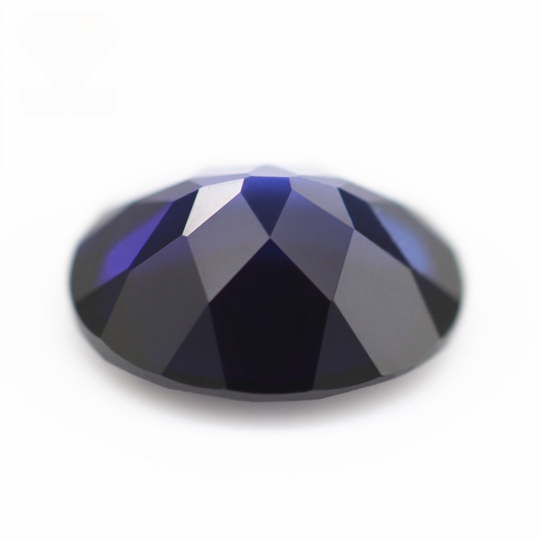 machine cut oval cut 34# blue sapphire corundum loose gemstones oval shape synthetic 34# sapphire blue corundum gemstones