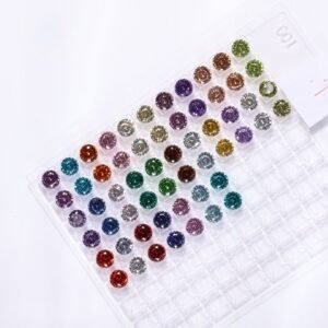 4-8mm Sizes Bird's Nest Cut White and Multicolour Multiple Cutting Cubic Zirconia Special Round Cutting Loose CZ Gemstone