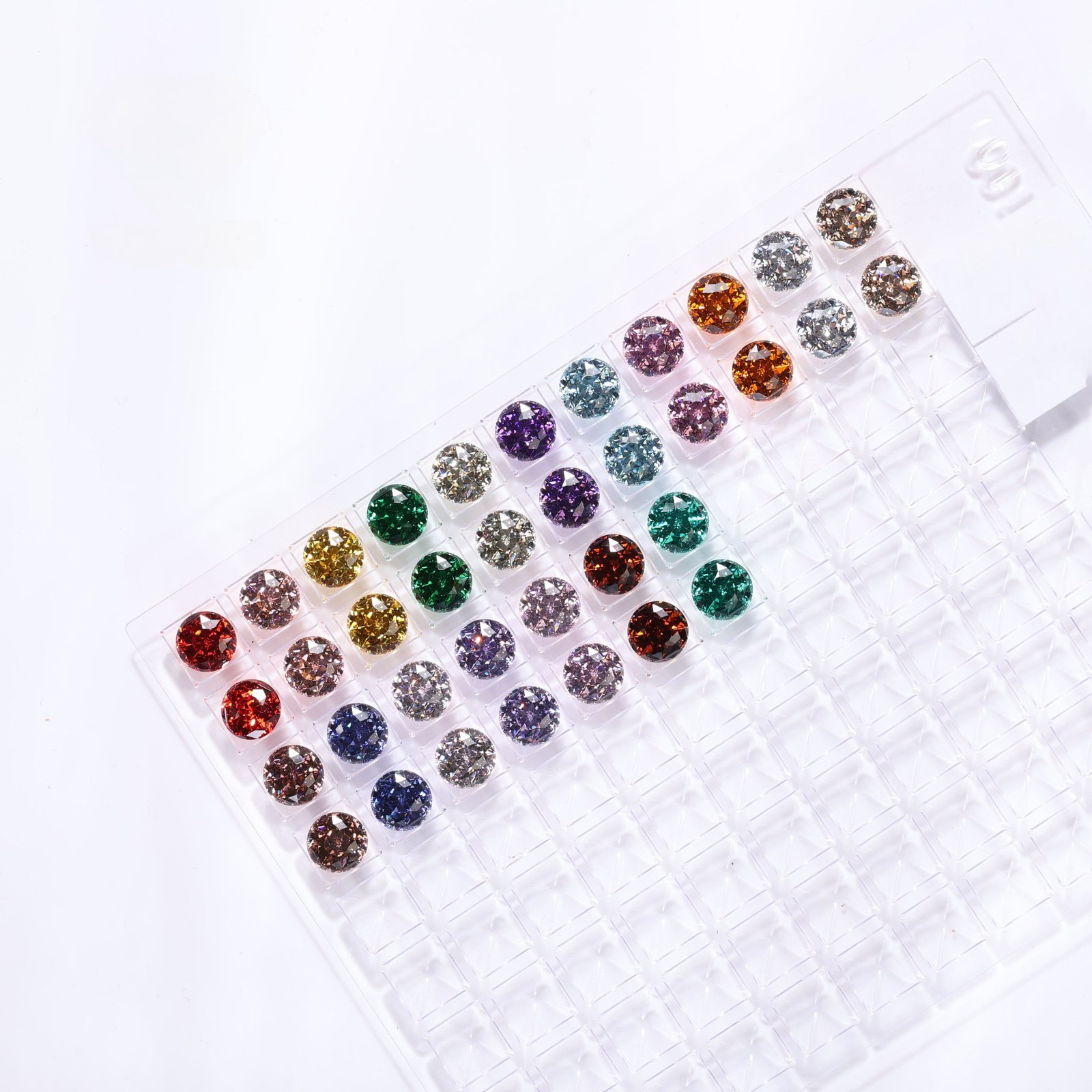 Round-shaped Fancy Star Cut Craft White and Multicolour Wuzhou Cubic Zirconia Round Gemstone Loose Stone DIY Wholesale