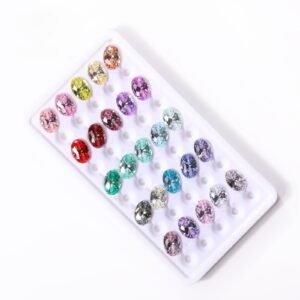 8*12 Oval-shaped Hand-held Flower Cut Craft White and Multicolour Wuzhou Cubic Zirconia Oval Gemstone Loose Stone DIY Wholesale