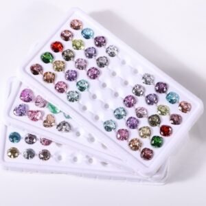 8*8mm Cushion Shaped Hand-held Flower Cut Craft White and Multicolour Wuzhou CubicZirconia CU Gemstone Loose Stone DIY Wholesale
