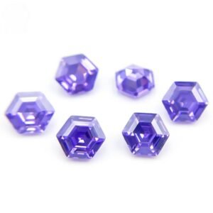 Rarity High Quality Best Price Hexagon 5A Cubic Zirconia Violet 6mm Cz Stone Synthetic Cubic Gemstone for Jewelry Making