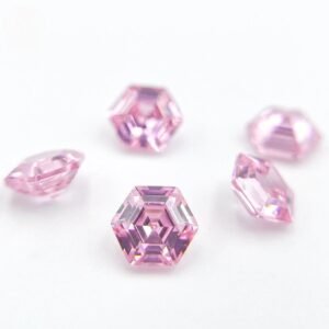 Rarity Wholesale Price Cubic Zirconia Pink Hexagon High Quality 6/8/10/12mm Loose Cz Stone for Jewelry Making