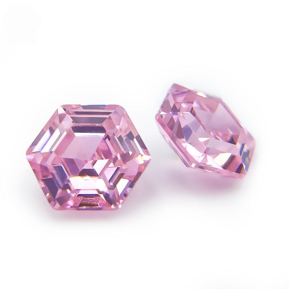 Rarity Wholesale Price Cubic Zirconia Pink Hexagon High Quality 6/8/10/12mm Loose Cz Stone for Jewelry Making - Image 2